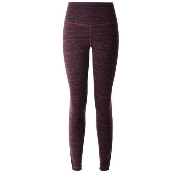 lululemon athletica Pants - Lululemon High Times Pant 30" Cyber Red Bordeaux Drama Sz 6 Long Ankle Striped
